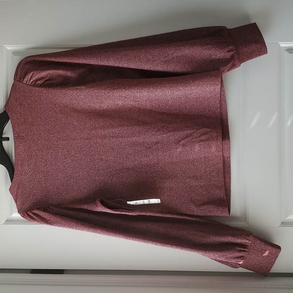 On 34th Balloon Sleeve Top - Bright Rhubarb Glitter (M) - Picture 2 of 4